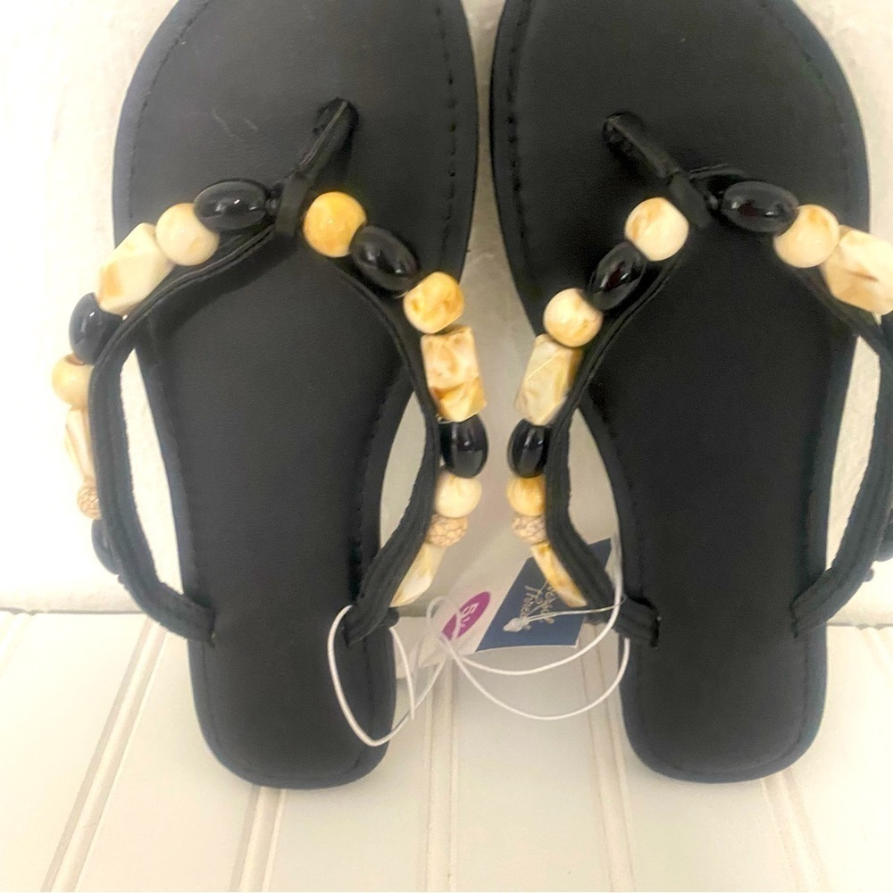Universal Thread Women’s Cindy Beaded Flip Flop Sandals Black Size 5.5